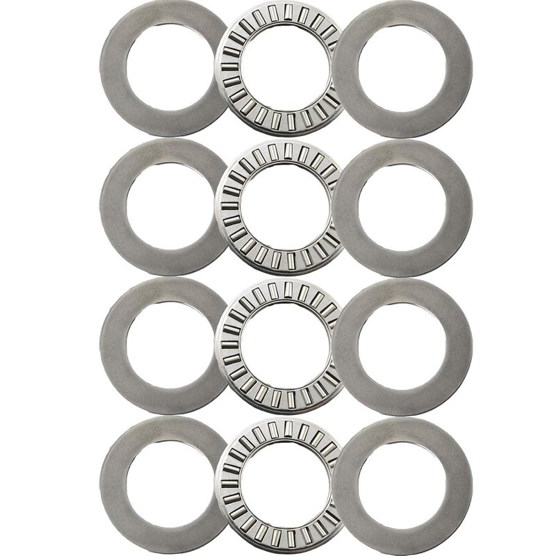 koofull 4 Sets NTA1220+2TRA, Thrust Needle Roller Bearings with Two Washers, ID 3/4", OD 1-1/4" - Image 1